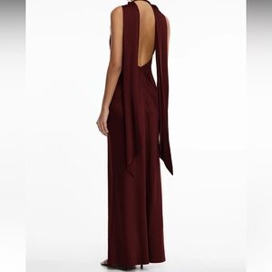 Elegant Backless Wine Dress